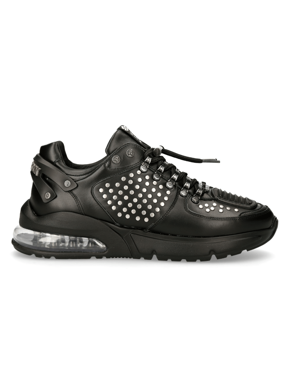 NEW ROCK Black Studded Sneakers with Air Cushion Sole