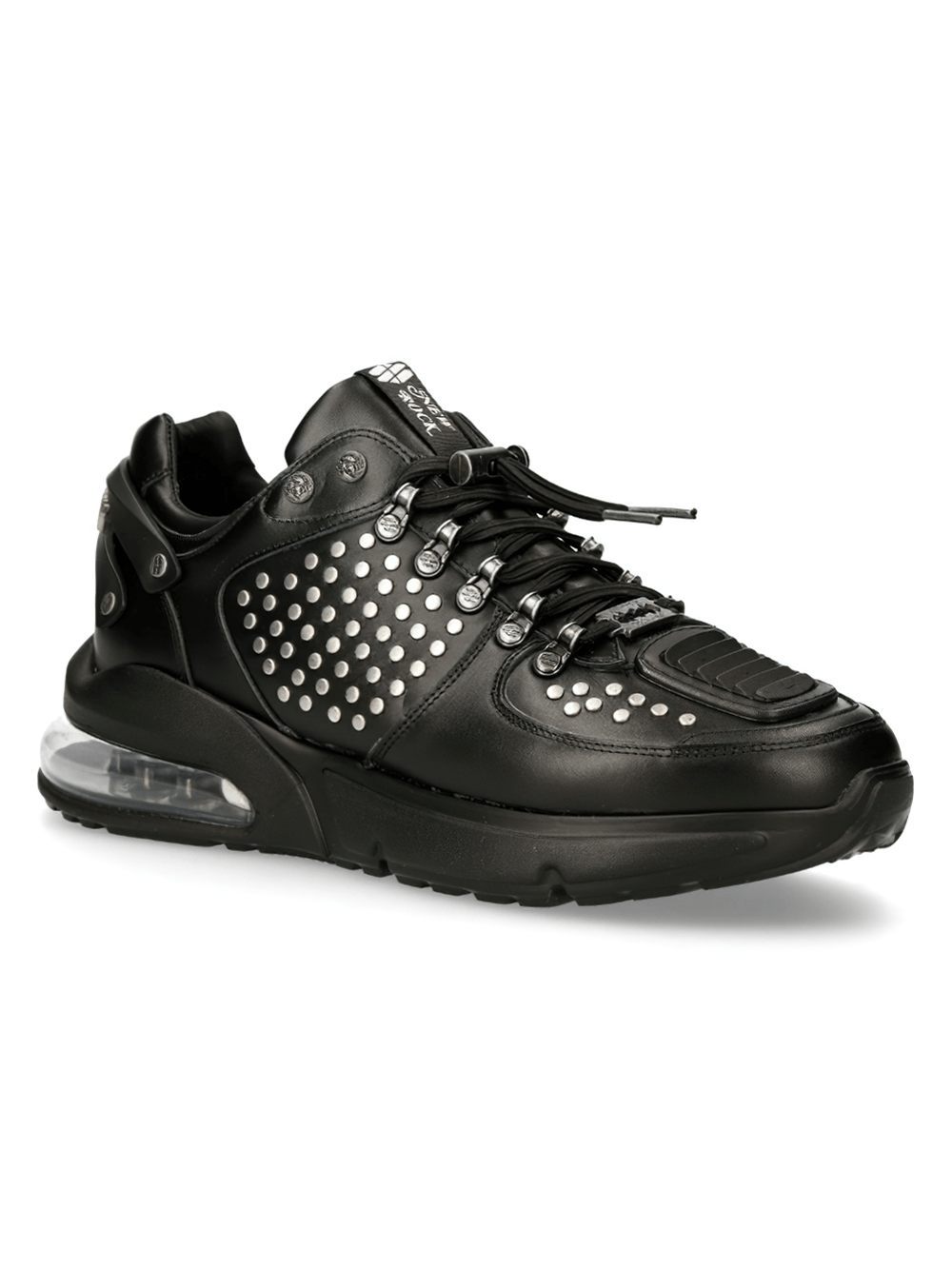 NEW ROCK Black Studded Sneakers with Air Cushion Sole