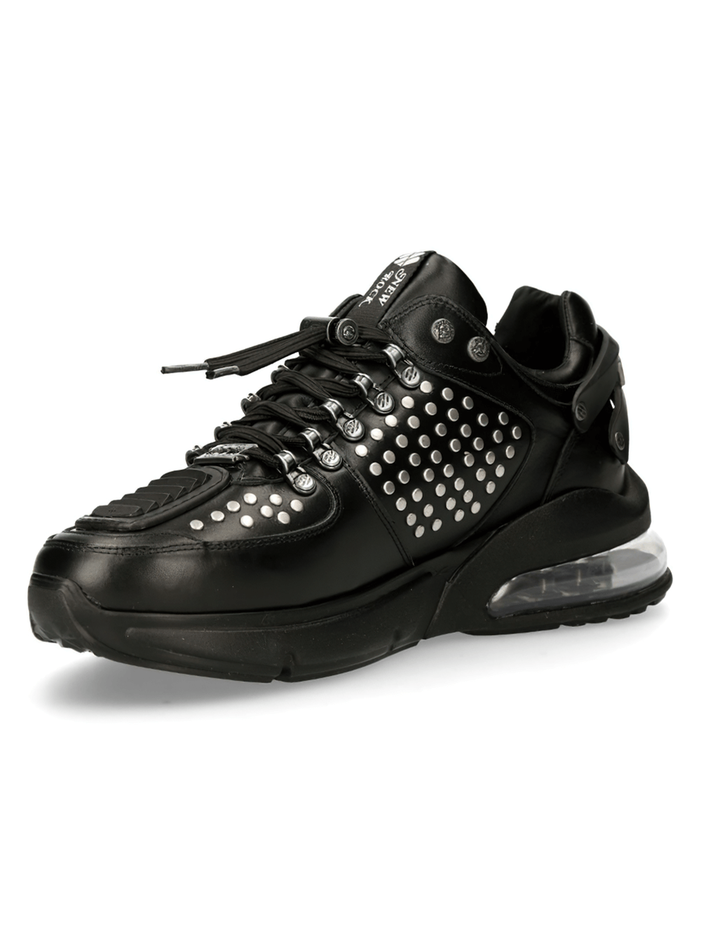NEW ROCK Black Studded Sneakers with Air Cushion Sole
