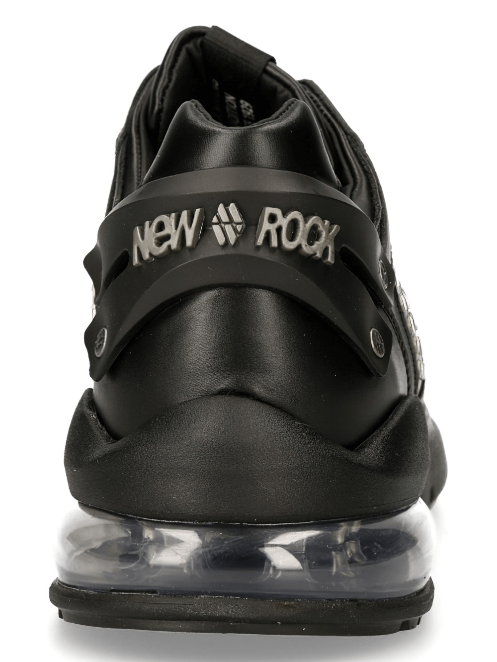 NEW ROCK Black Studded Sneakers with Air Cushion Sole