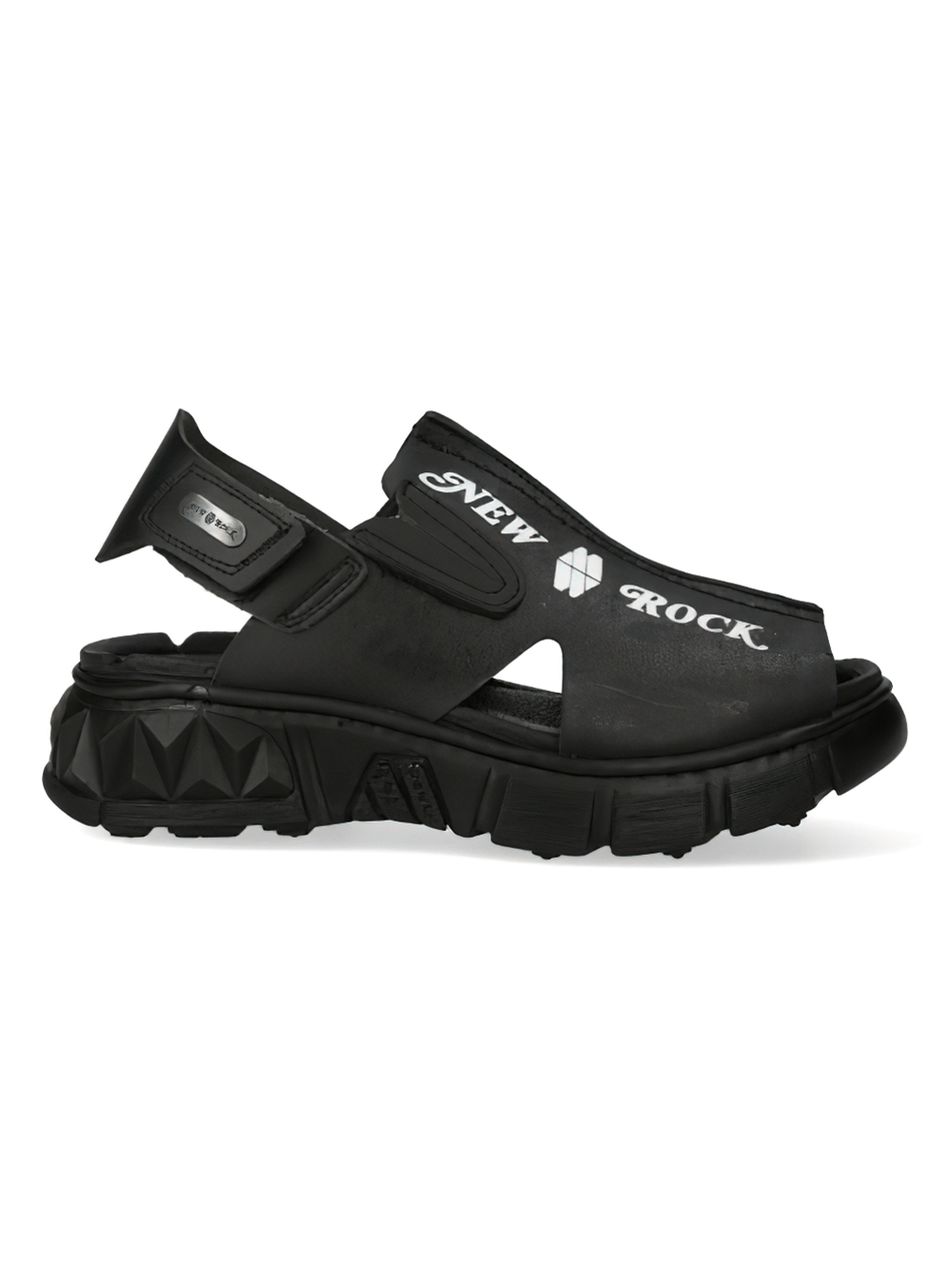 NEW ROCK Black Synthetic Straps Sandals for Men
