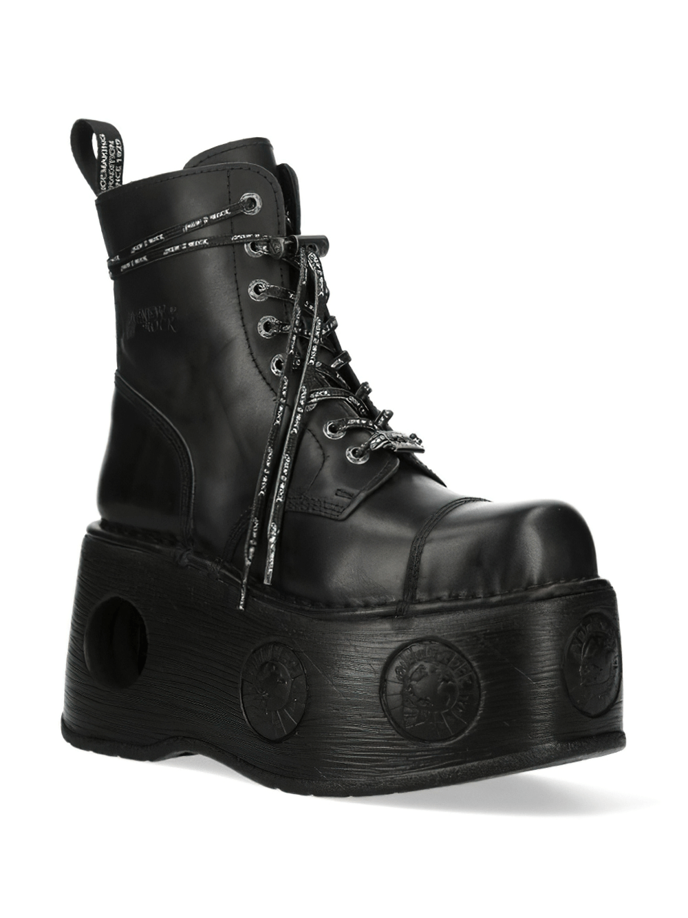 NEW ROCK Women's Bold Lace-up Ankle Boots with Unique Platform