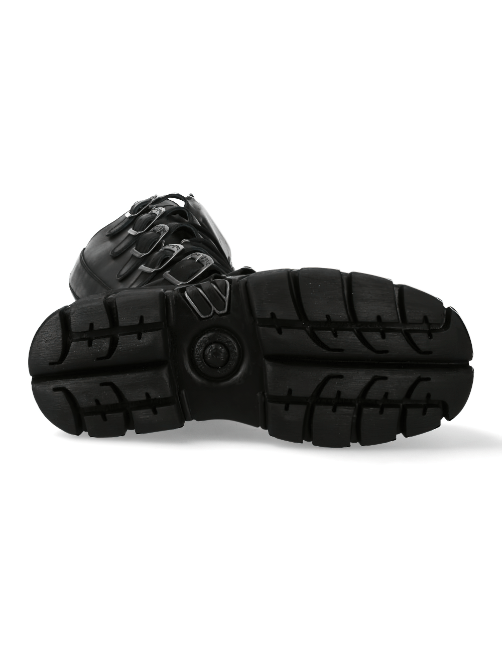 NEW ROCK Women's Buckled High Boots with Metallic Accents