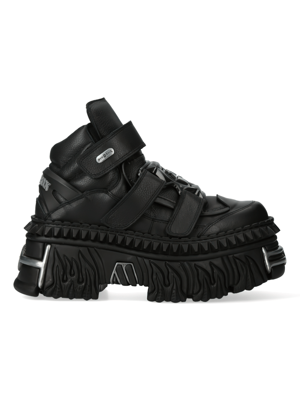 NEW ROCK Women's Edgy Leather Ankle Boots with Chunky Sole