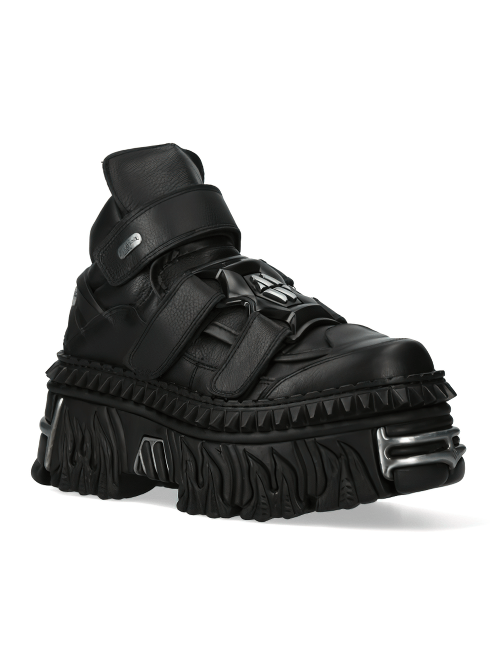 NEW ROCK Women's Edgy Leather Ankle Boots with Chunky Sole