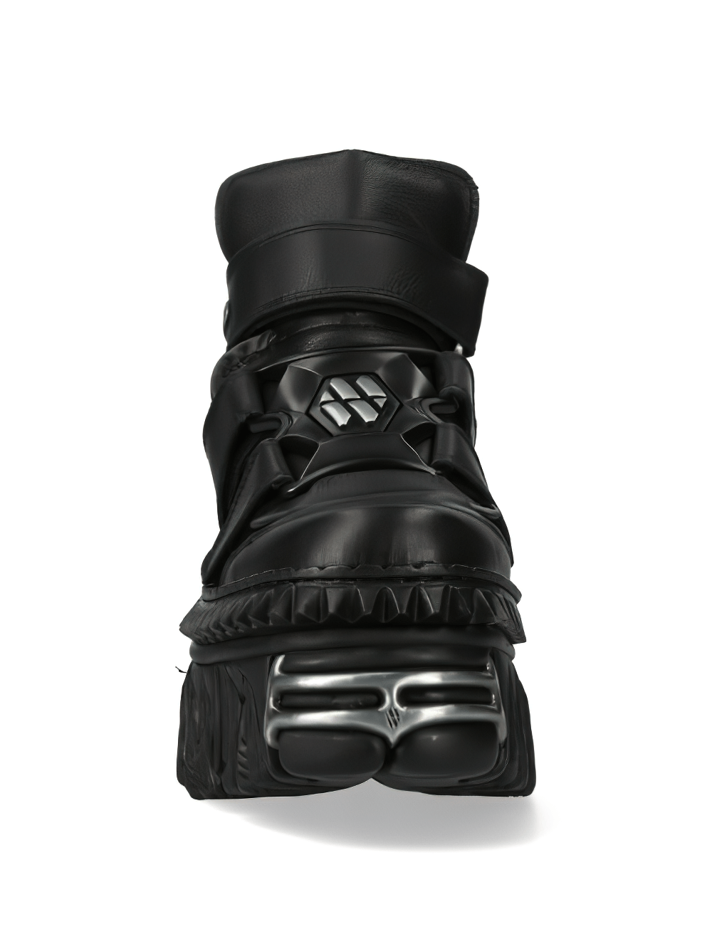 NEW ROCK Women's Edgy Leather Ankle Boots with Chunky Sole