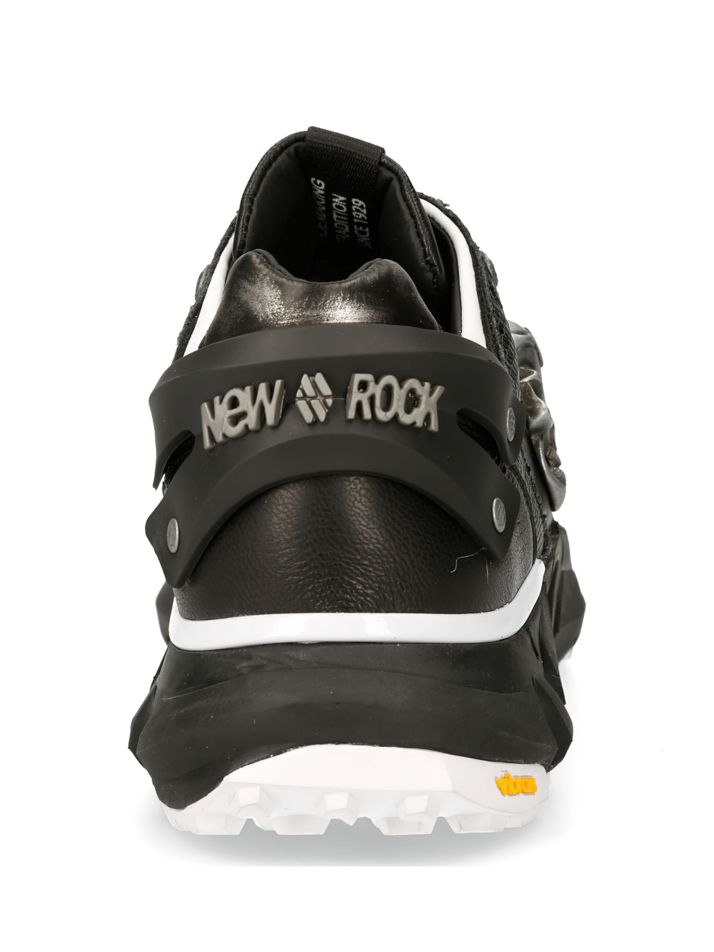 NEW ROCK Men's Edgy Skull Emblem Black Sneaker for Trendsetters