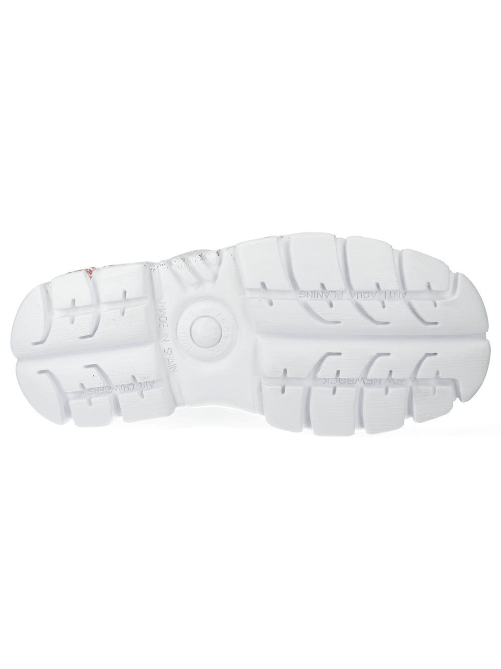 NEW ROCK Women's Edgy White Platform Boots with Punk Badges