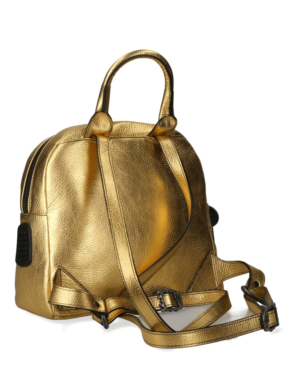 NEW ROCK Gold Backpack with Zipper and Buckle Closure