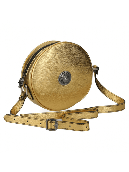 NEW ROCK Gold Metallic Round Crossbody Bag for Punk Style