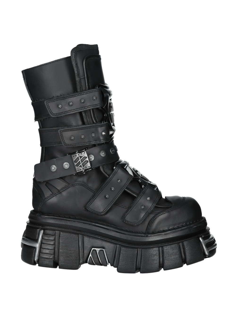 NEW ROCK Men's Gothic Black Boots with Steel Toe Design