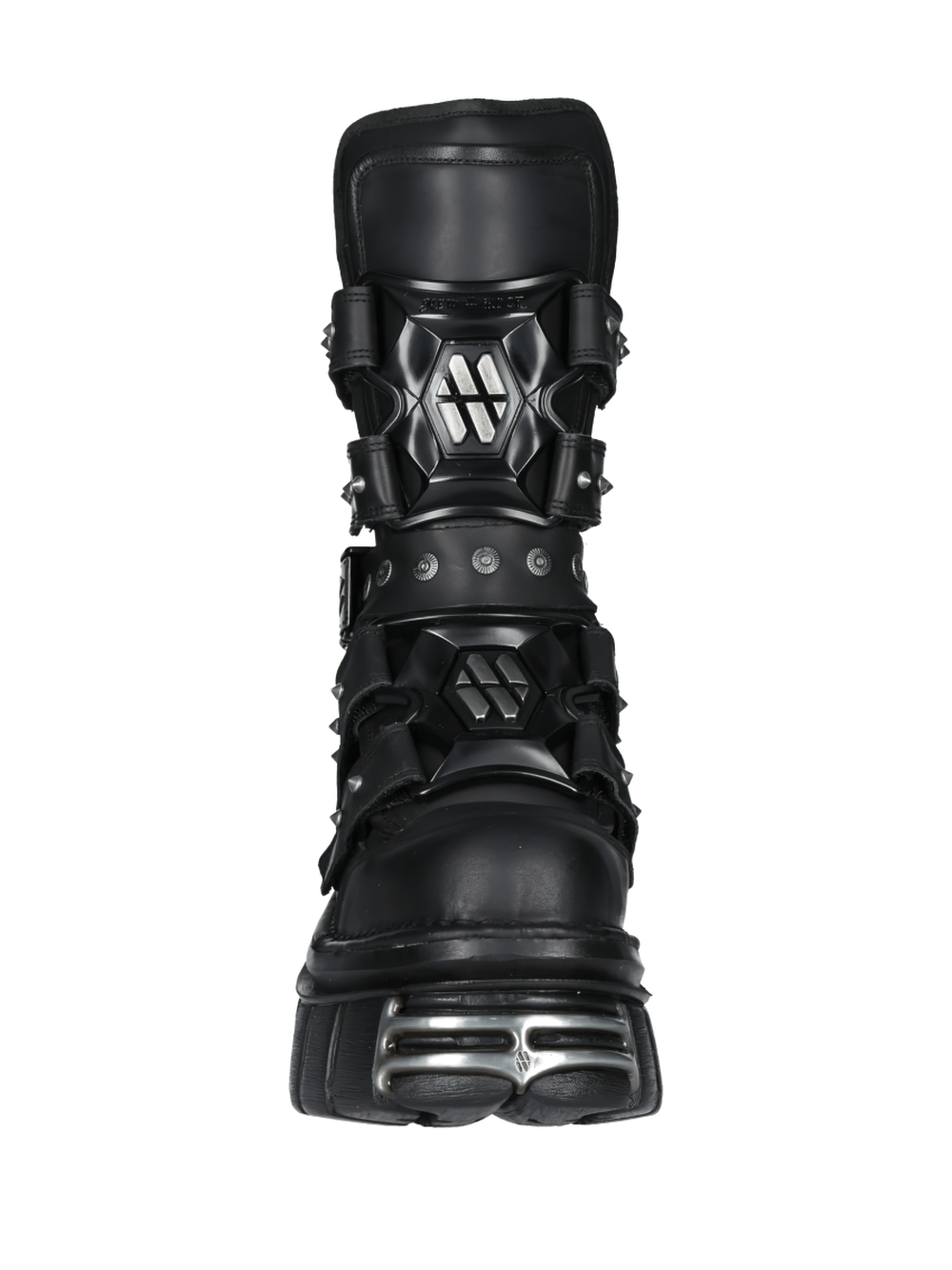 NEW ROCK Men's Gothic Black Boots with Steel Toe Design
