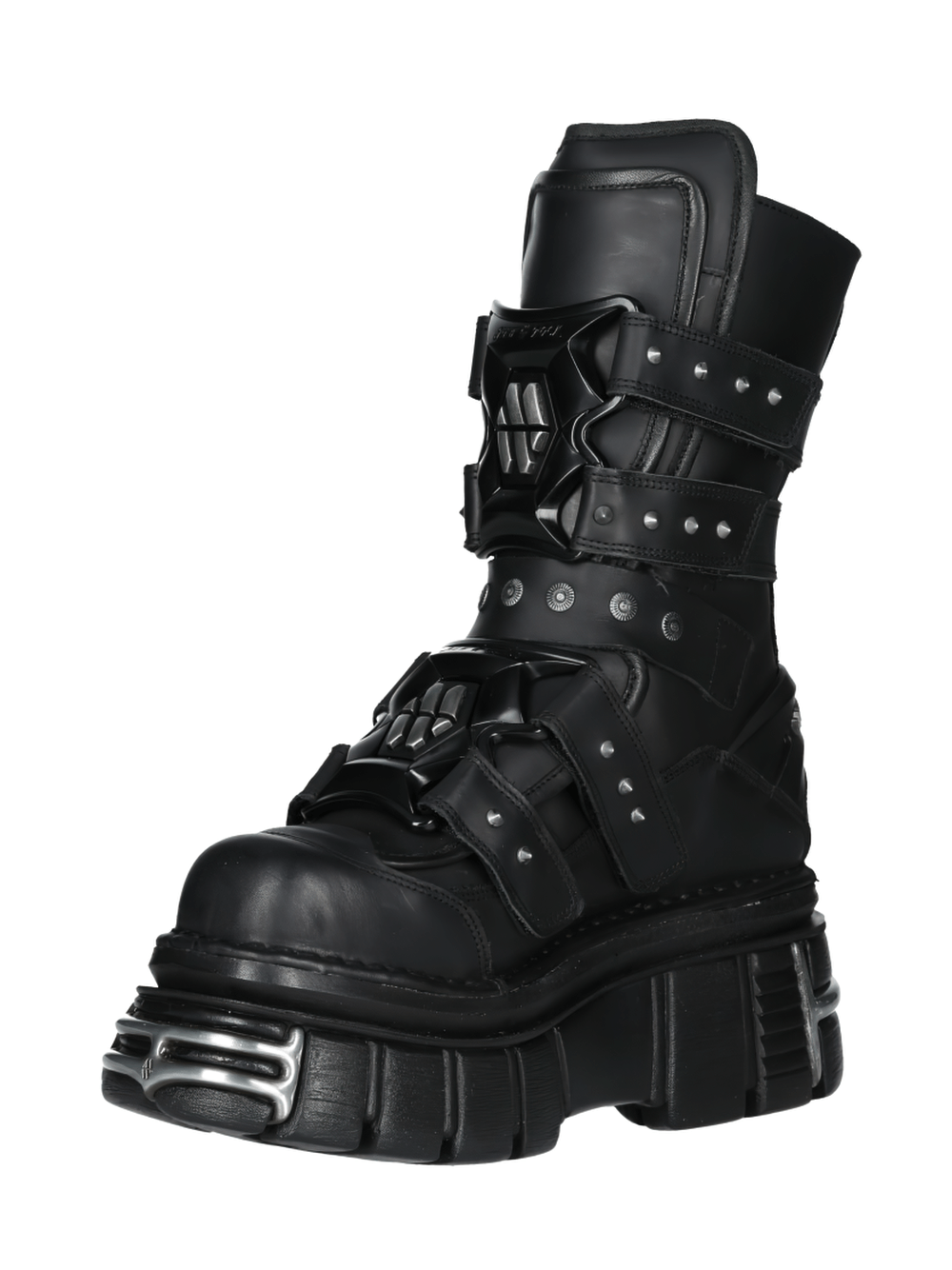 NEW ROCK Women's Gothic Black Boots with Steel Toe Design