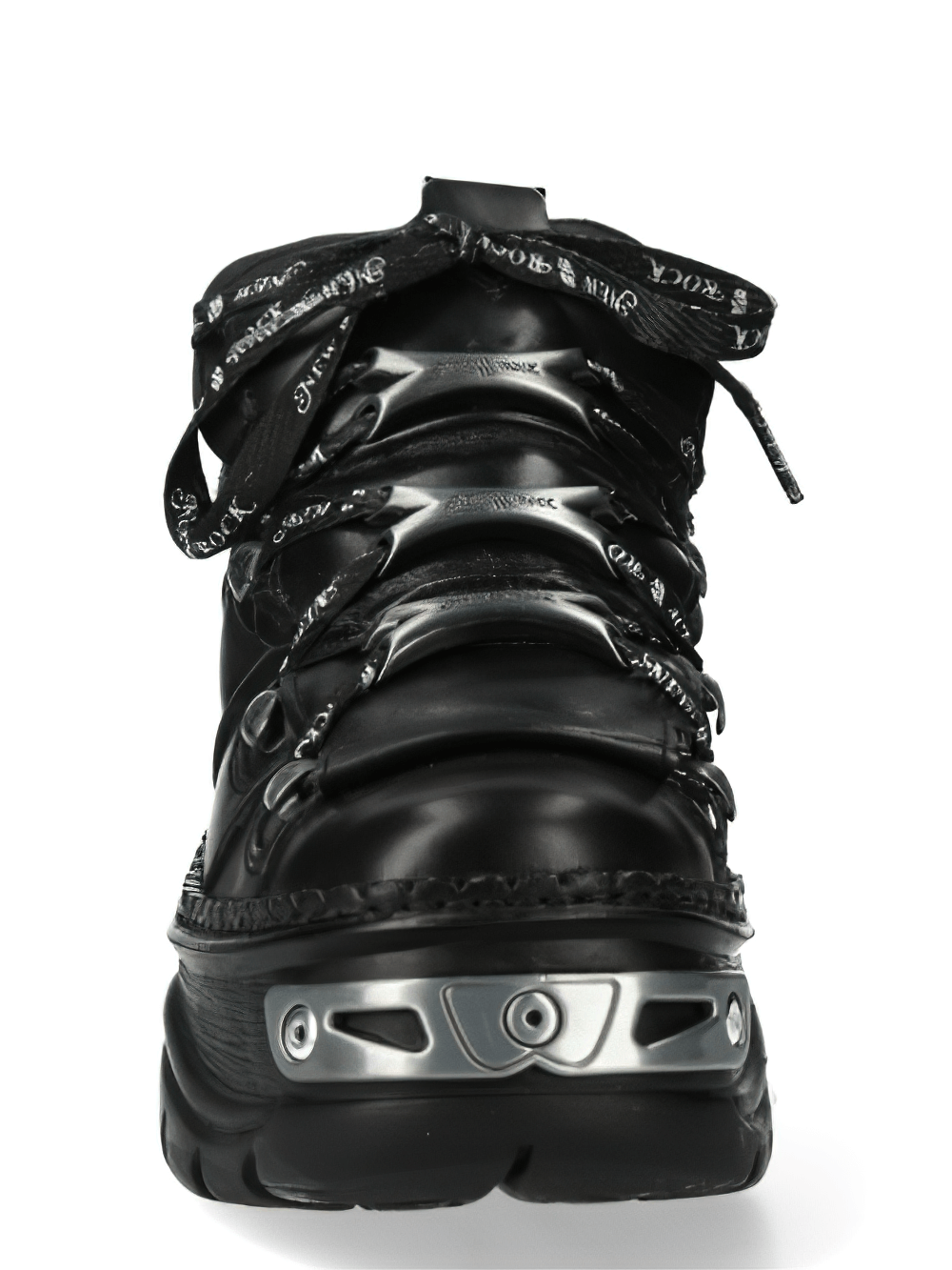 NEW ROCK Men's Gothic Black Genuine Leather Platform Shoes