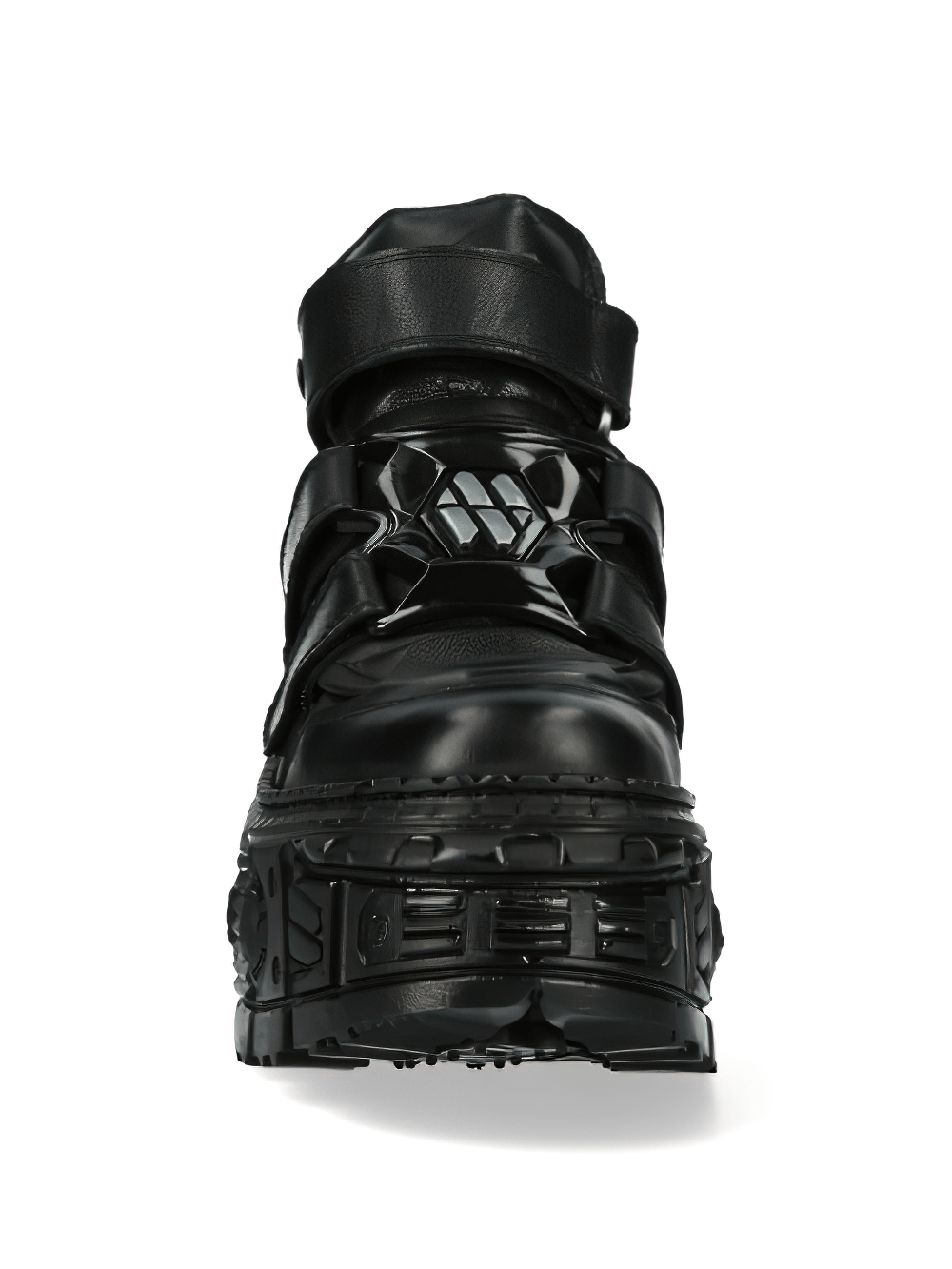 NEW ROCK Women's Gothic Black Saw-Tooth Platform Ankle Boots