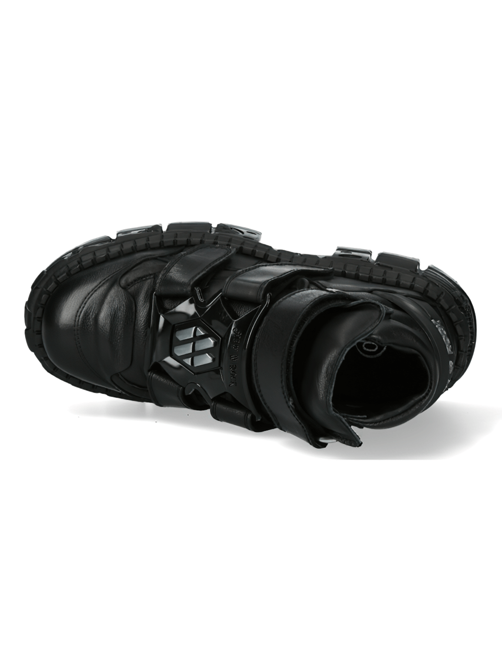 NEW ROCK Men's Gothic Black Saw-Tooth Platform Ankle Boots