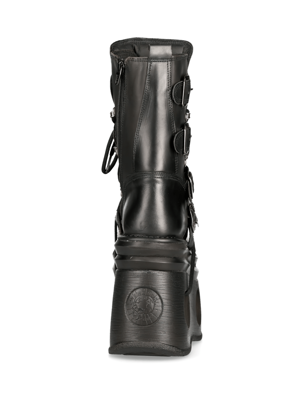 NEW ROCK Men's Gothic Buckled Platform Boots - Cow Leather