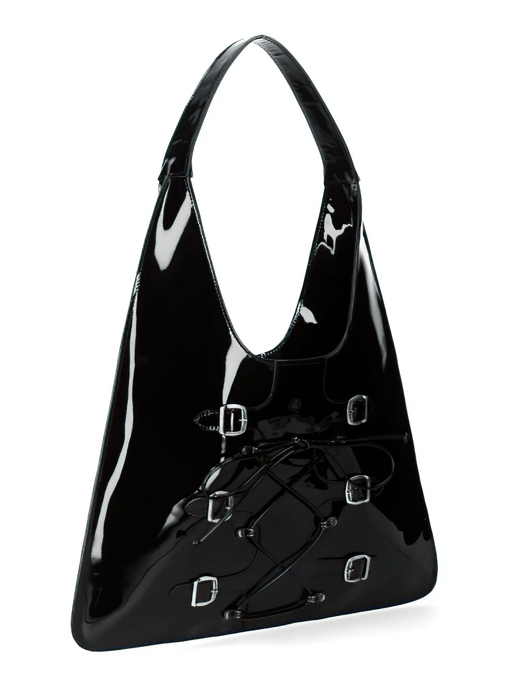 NEW ROCK Gothic Handbag with Buckle and Lace-Up Detail