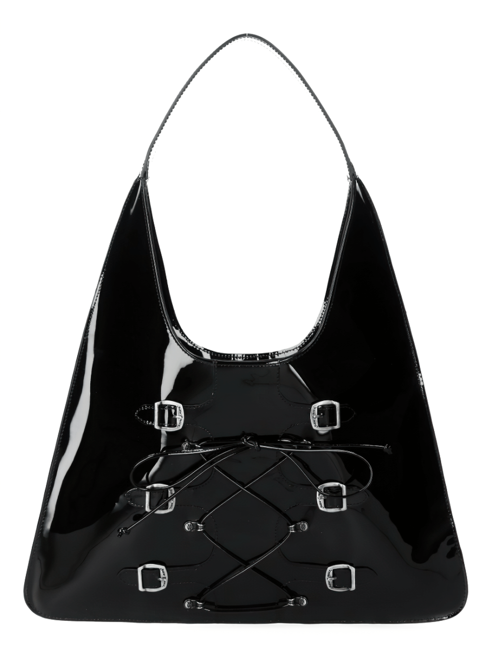 NEW ROCK Gothic Handbag with Buckle and Lace-Up Detail
