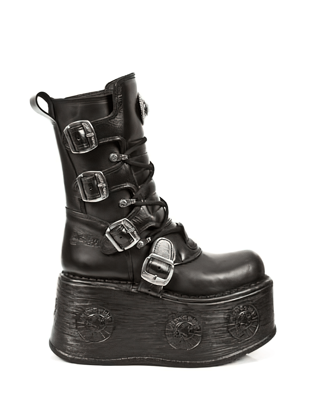 NEW ROCK Men's Gothic High Platform Boots with Metal Accents