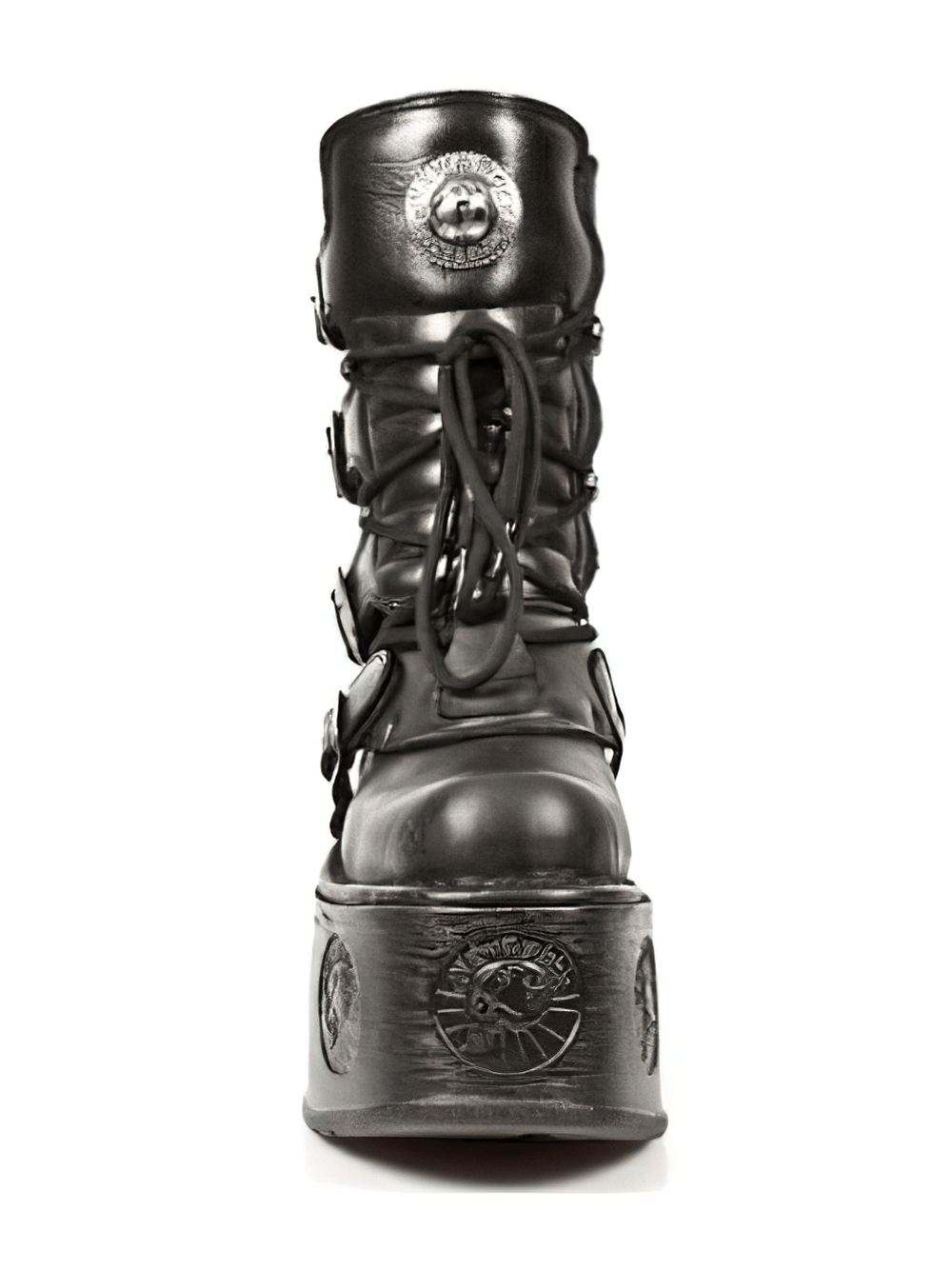 NEW ROCK Men's Gothic High Platform Boots with Metal Accents