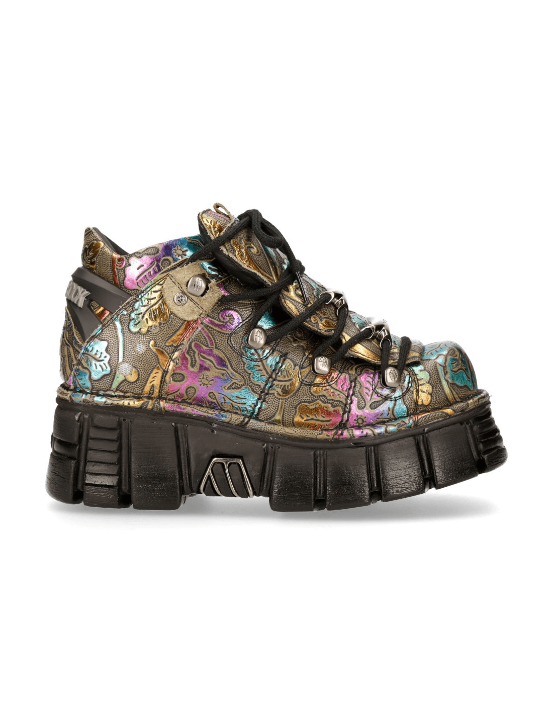 NEW ROCK Women's Gothic Platform Sneakers with Floral Design
