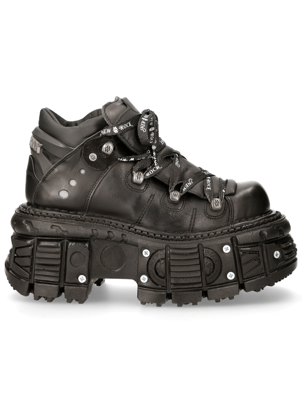 NEW ROCK Women's Gothic Punk Ankle Boots with Laces and Platform Sole