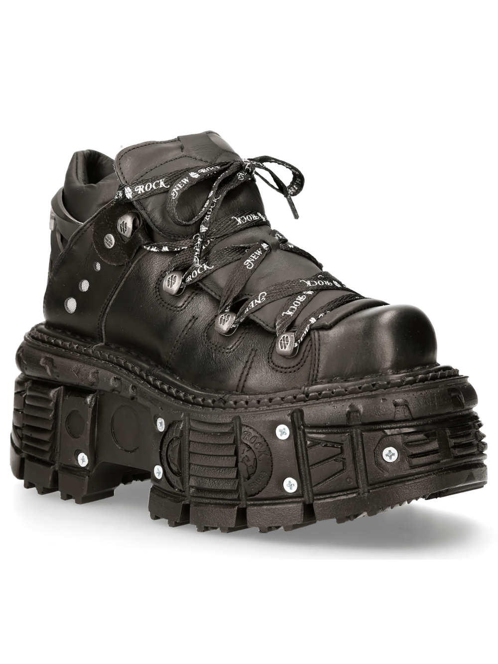 NEW ROCK Men's Gothic Punk Ankle Boots with Laces and Platform Sole