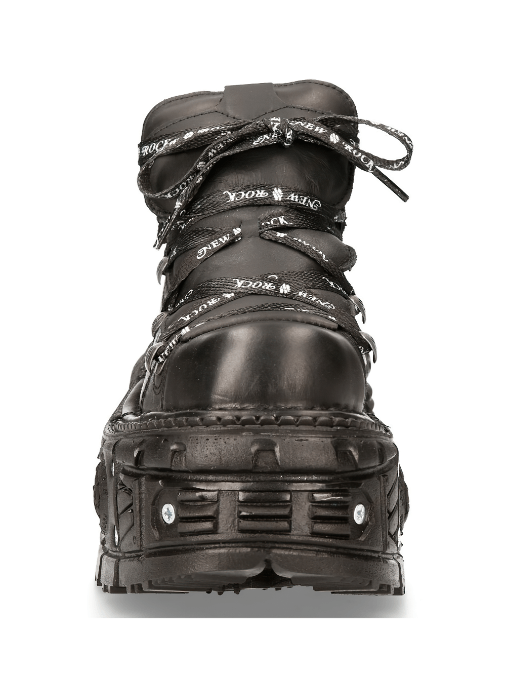 NEW ROCK Women's Gothic Punk Ankle Boots with Laces and Platform Sole