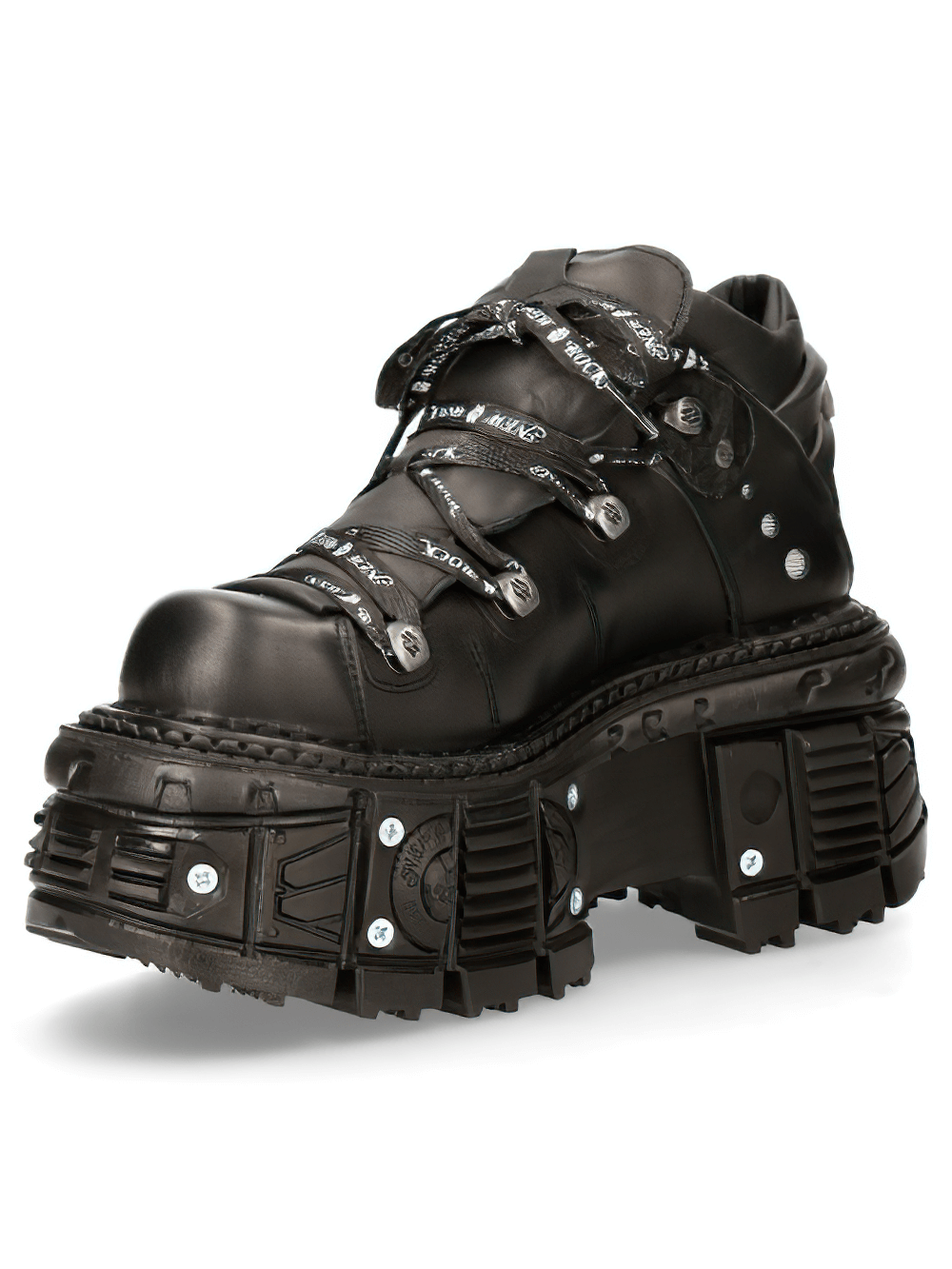 NEW ROCK Men's Gothic Punk Ankle Boots with Laces and Platform Sole