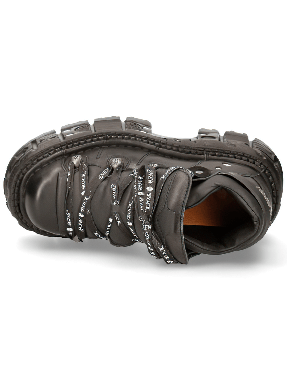 NEW ROCK Men's Gothic Punk Ankle Boots with Laces and Platform Sole