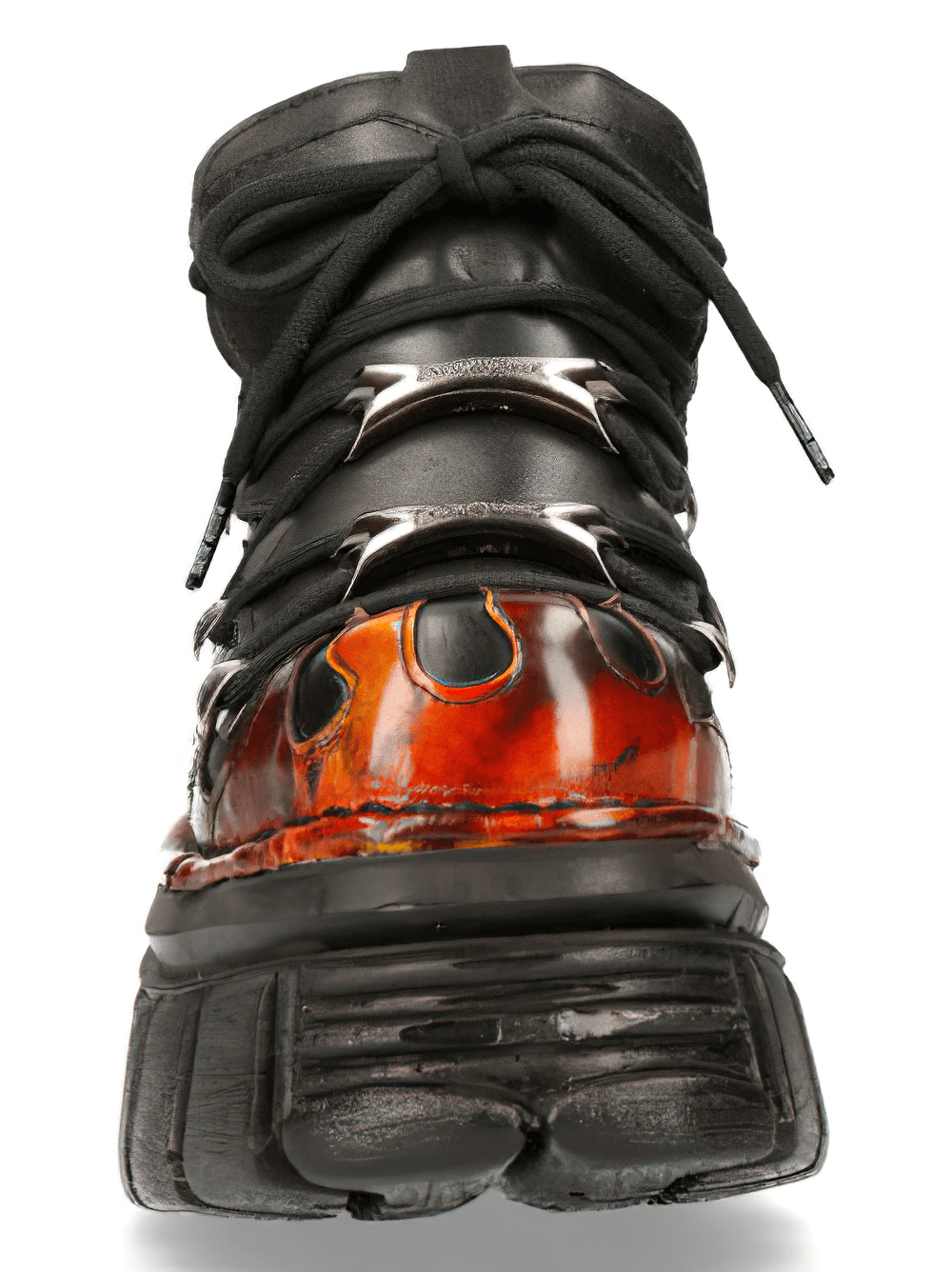 NEW ROCK Women's Gothic Punk Platform Boots with Flame Design