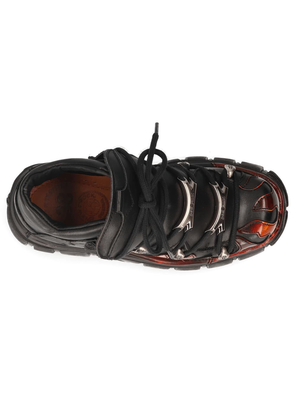 NEW ROCK Men's Gothic Punk Platform Boots with Flame Design