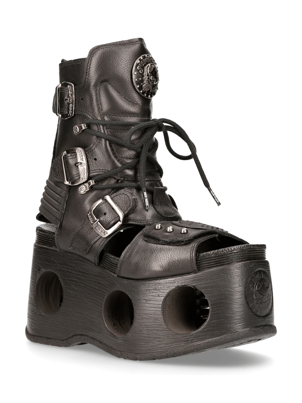 NEW ROCK Gothic Punk Platform Boots with Metal Accents