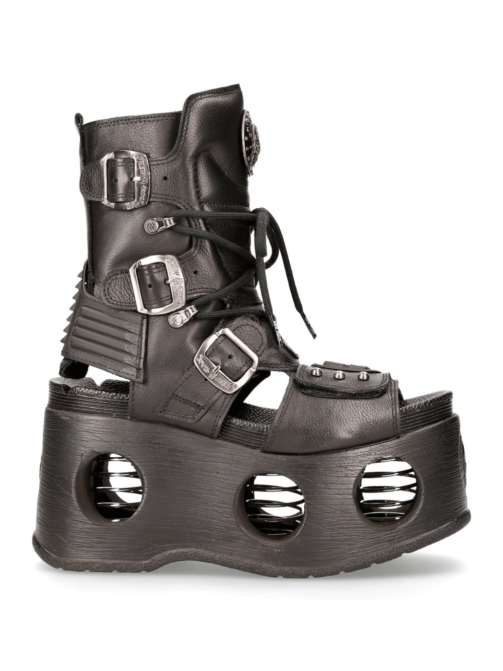 NEW ROCK Gothic Punk Platform Boots with Metal Accents
