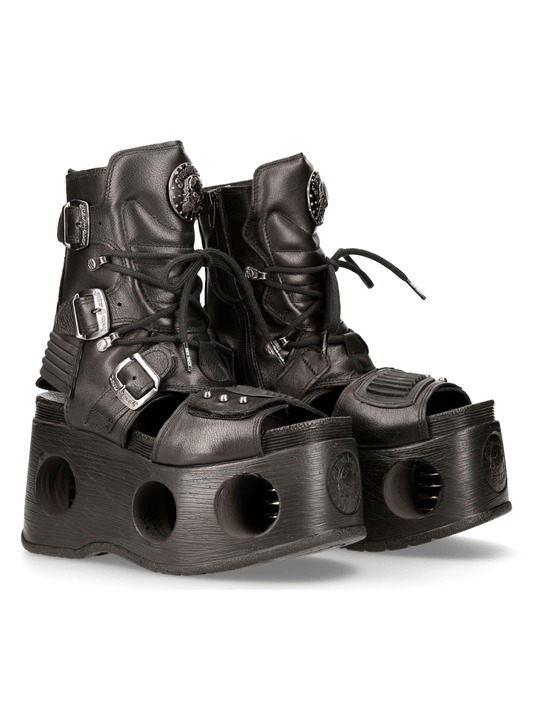 NEW ROCK Gothic Punk Platform Boots with Metal Accents
