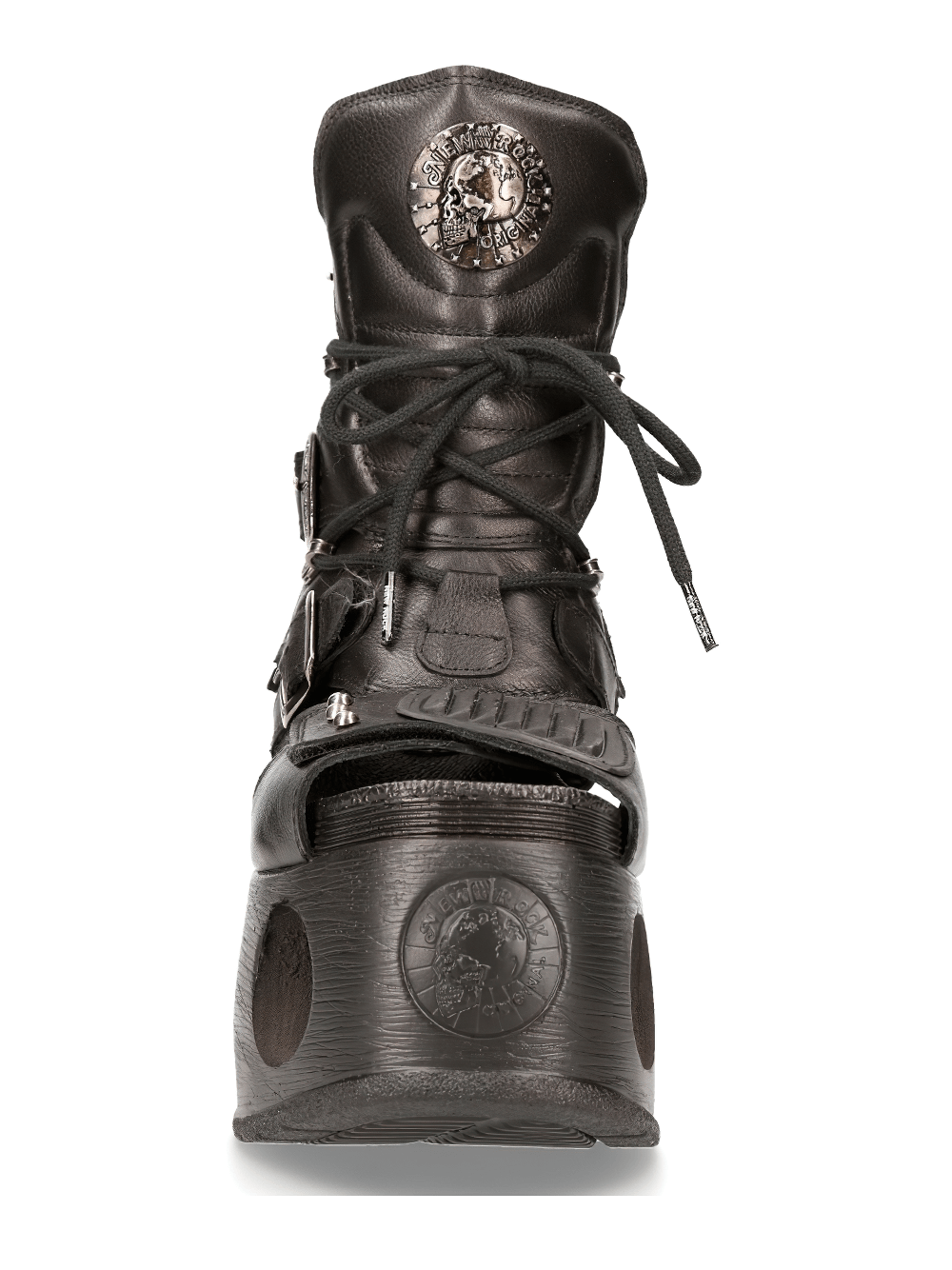 NEW ROCK Gothic Punk Platform Boots with Metal Accents