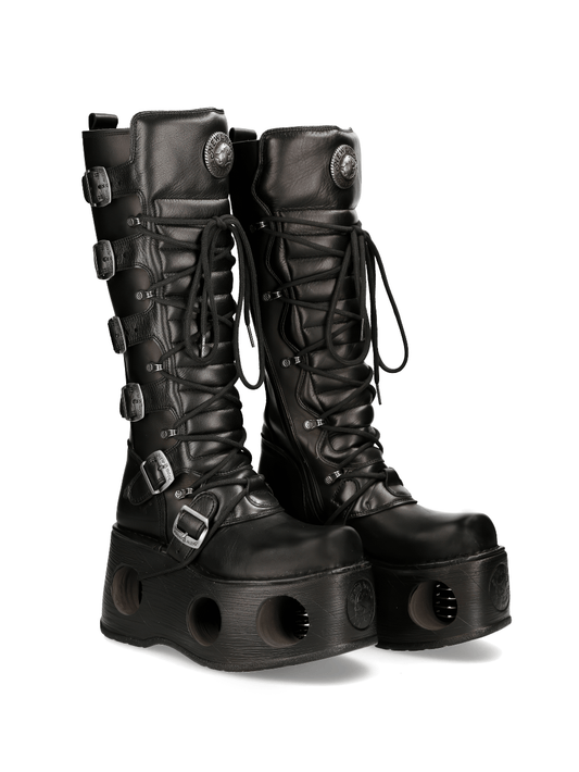 NEW ROCK Men's Gothic Style High Platform Boots with Buckles