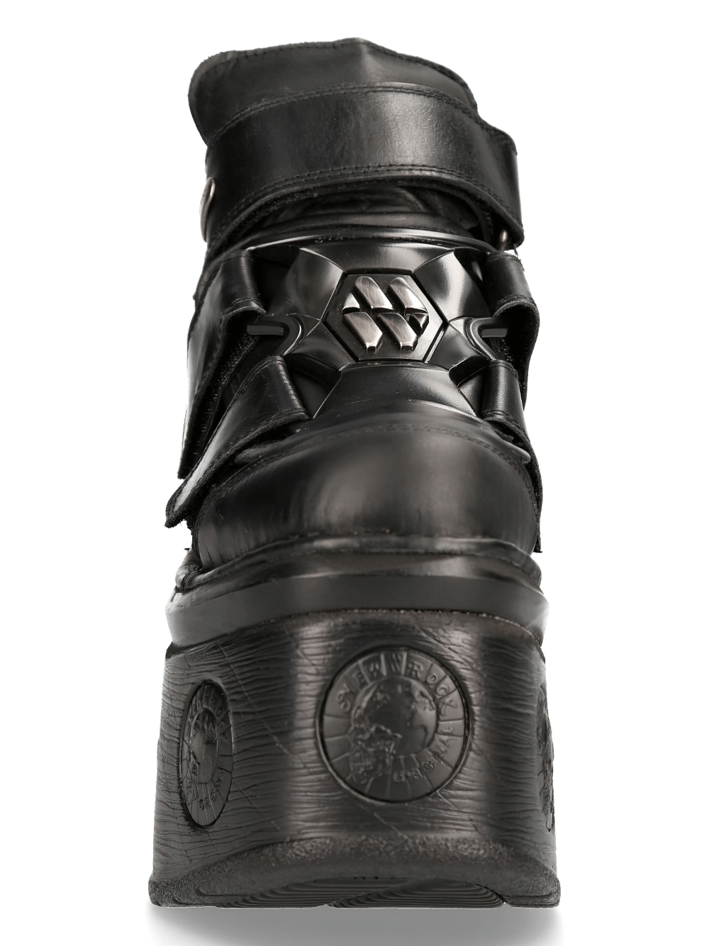 NEW ROCK Men's Leather Ankle Boots with Secure Velcro Closure