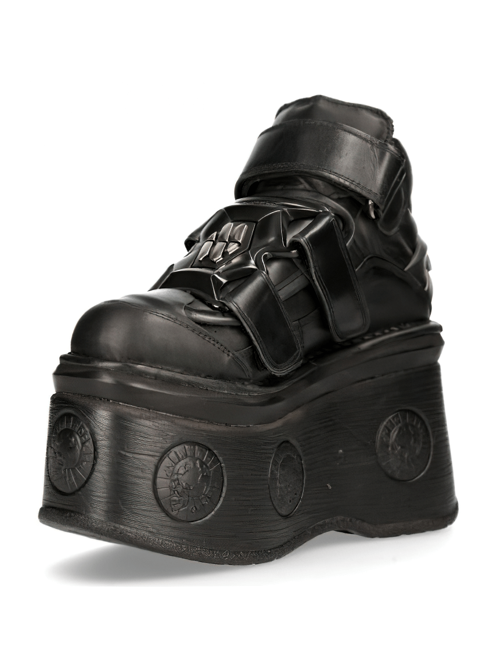NEW ROCK Men's Leather Ankle Boots with Secure Velcro Closure