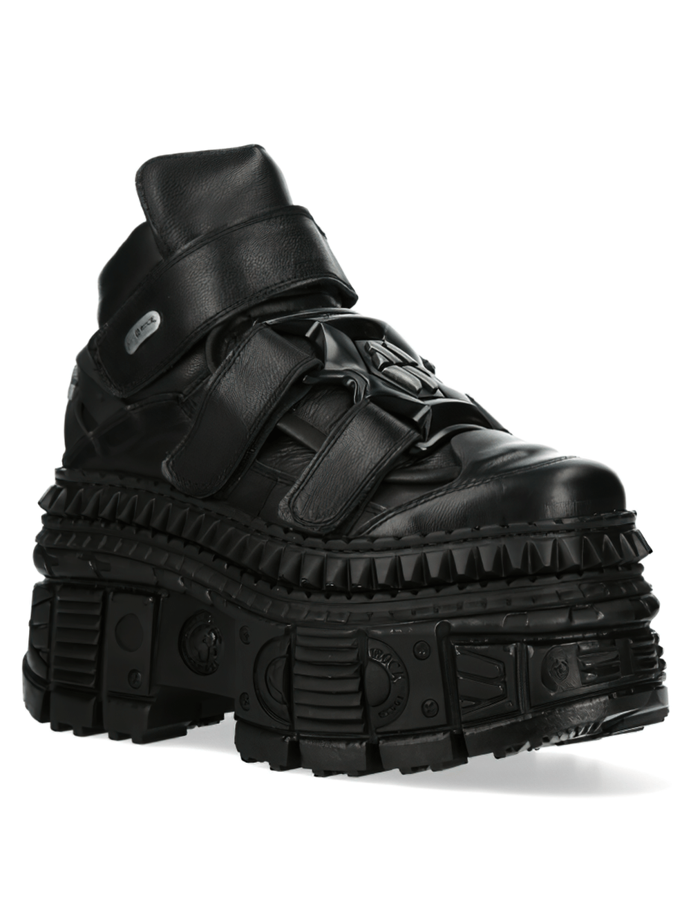 NEW ROCK Women's Leather Platform Ankle Boots with Velcro Straps