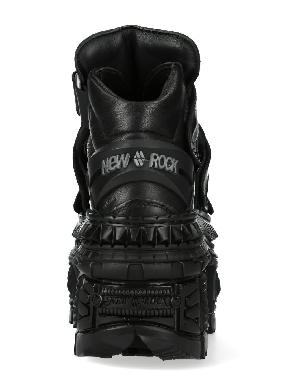 NEW ROCK Men's Leather Platform Ankle Boots with Velcro Straps