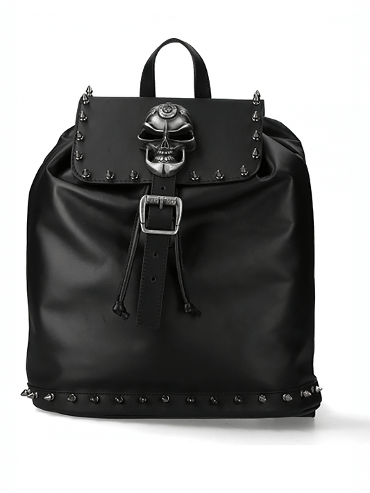 NEW ROCK Leather Punk Backpack with Buckle and Spikes