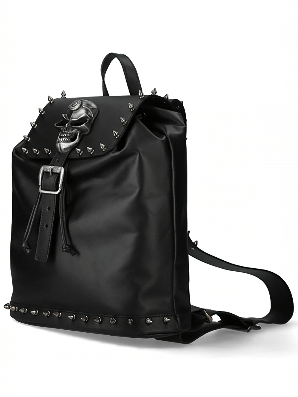 NEW ROCK Leather Punk Backpack with Buckle and Spikes