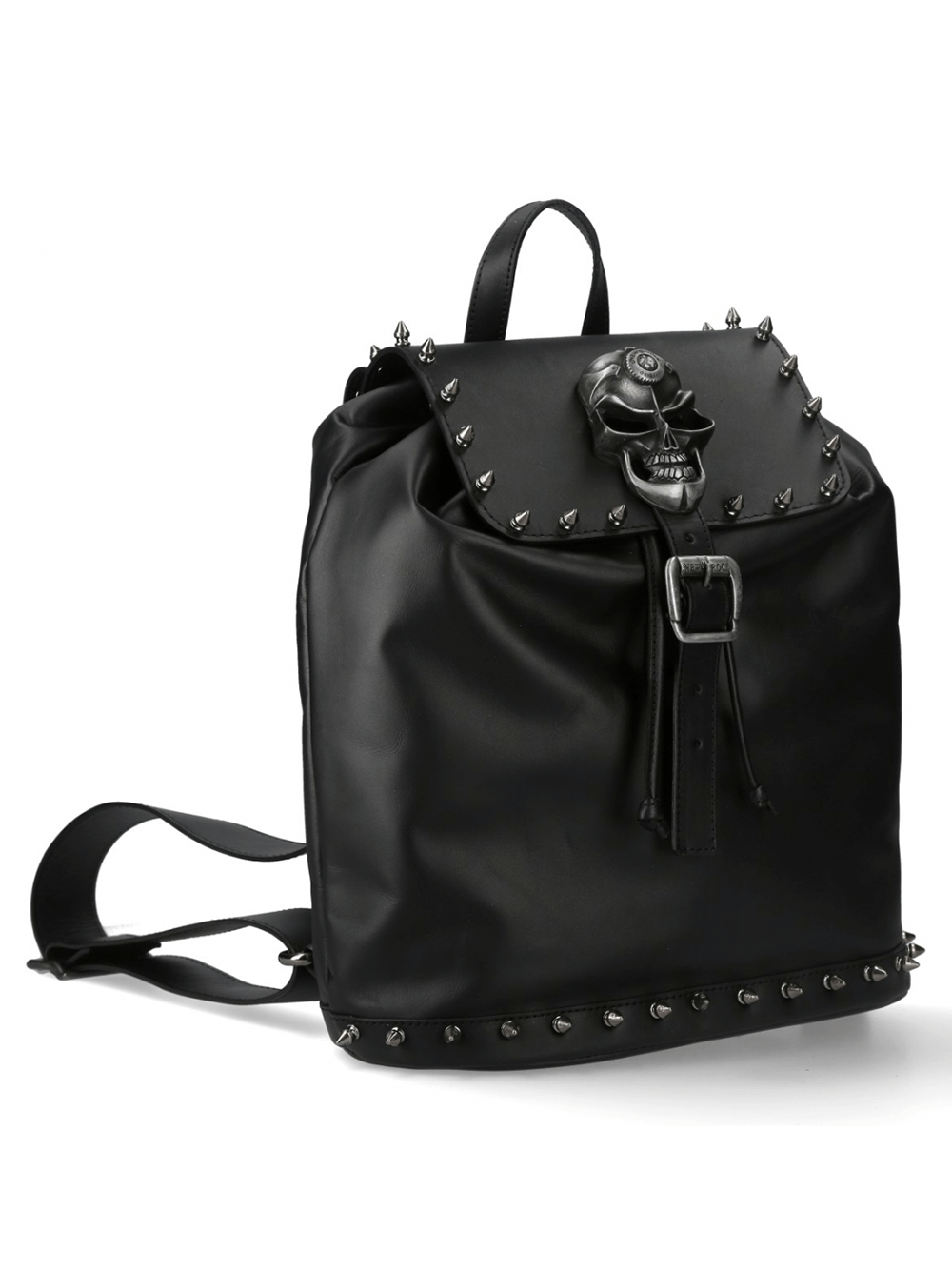 NEW ROCK Leather Punk Backpack with Buckle and Spikes