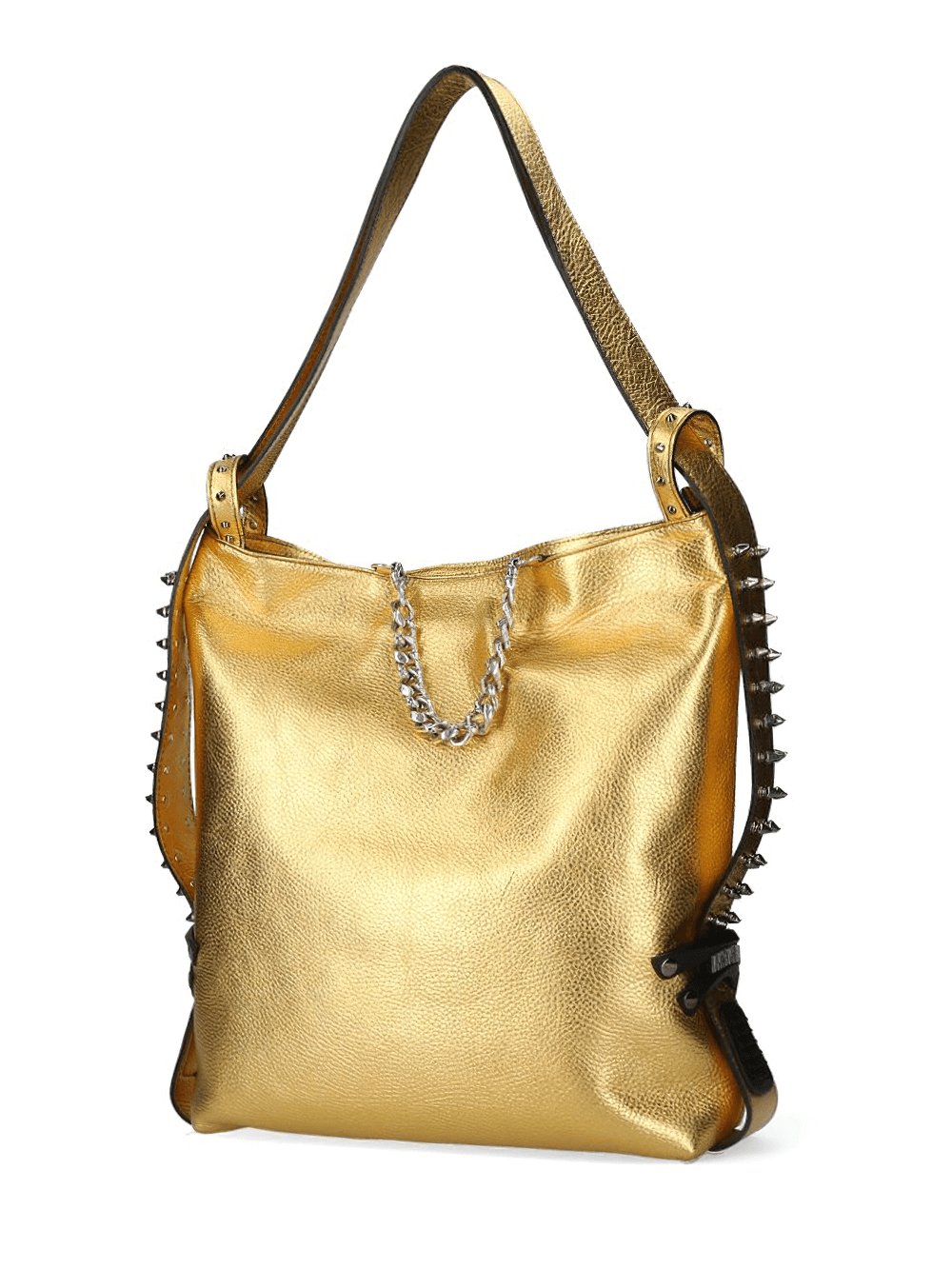 NEW ROCK Luxury Gold Cow Leather Bag with Buckle Clasp