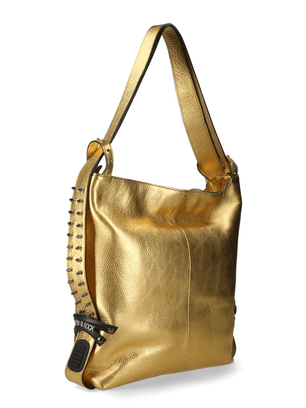 NEW ROCK Luxury Gold Cow Leather Bag with Buckle Clasp