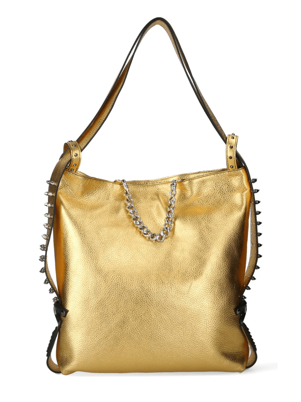 NEW ROCK Luxury Gold Cow Leather Bag with Buckle Clasp