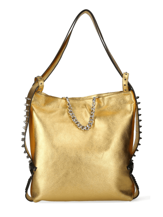 NEW ROCK Luxury Gold Cow Leather Bag with Buckle Clasp
