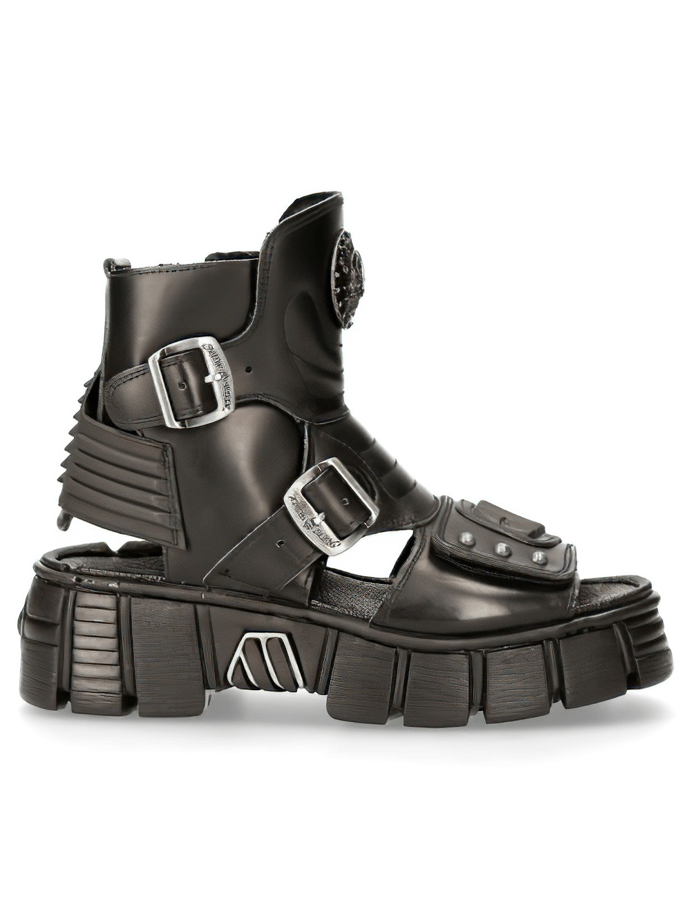 NEW ROCK Male Gothic Platform Sandals with Buckles and Zipper